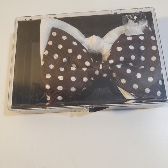 Bundle of 2  men's polka brown and white Bow Tie - Picture 1 of 3